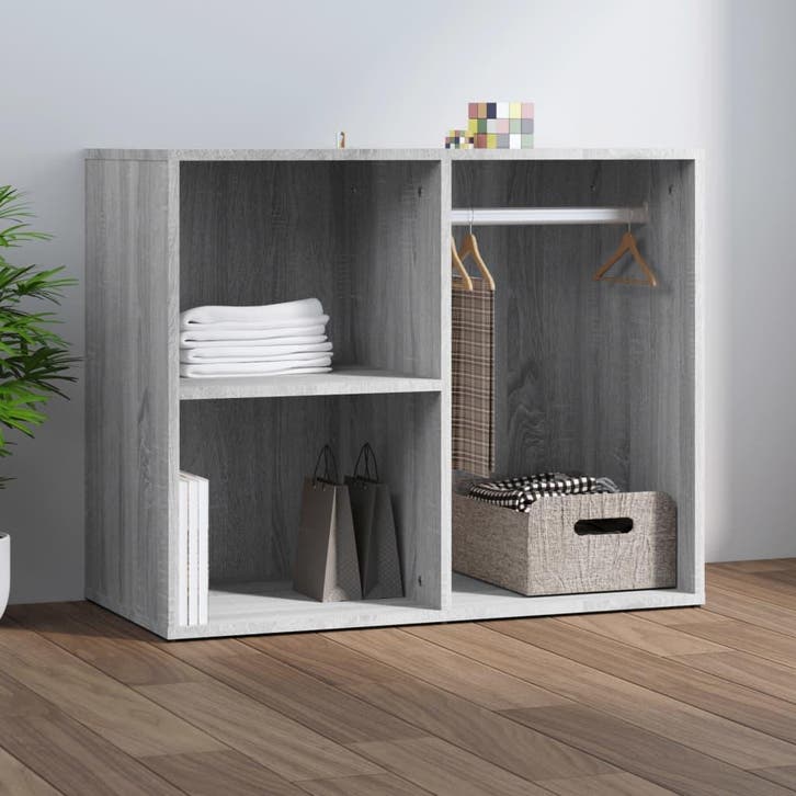 vidaXL Kledingkast 80x40x65 cm bewerkt hout grijs sonoma, Huis en Inrichting, Kasten | Overige, Nieuw, Verzenden