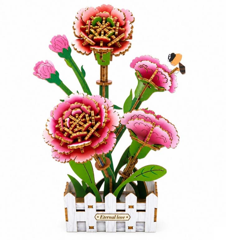 PlayfulMario Roze Anjer Houten Modelbouwset 153 Onderdele..., Hobby en Vrije tijd, Modelbouw | Figuren en Diorama's, Nieuw, Verzenden