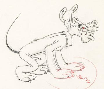 Walt Disney - Pluto-animatietekening - Puss Café (1950), Verzamelen, Nieuw