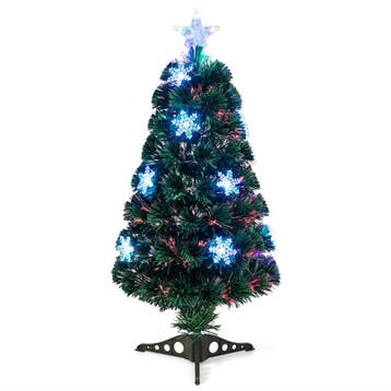 2dekans | Kunstkerstboom met glasvezel verlichting en, Diversen, Kerst, Ophalen of Verzenden, Zo goed als nieuw
