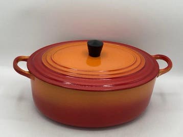 Le Creuset - Braadpan - Model D - bron, Emaille, Antiek en Kunst