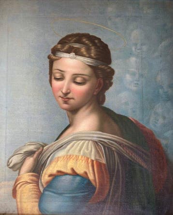 Raffaello Sanzio da Urbino (XIX), after - Saint Barbara from, Antiek en Kunst