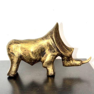 Abdoulaye Derme - sculptuur, Rhinocéros silencieux stylisé