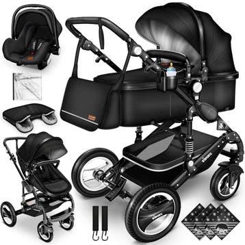 Kinderwagen 3 in 1 - Buggy - Wandelwagen - Kinderbuggy - Zwa, Verzenden, Zo goed als nieuw