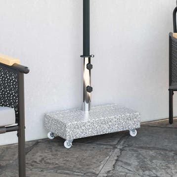 vidaXL Parasolvoet 45x25x8 cm graniet lichtgrijs, Verzenden, Nieuw, Minder dan 1 meter, Parasolvoet