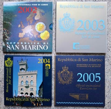 San Marino. Year Set (BU) 2002/2005 (4 sets) (Zonder