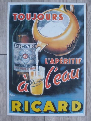 Ricard reclameplaat - Henry Gouve - Emaille plaat - Metaal