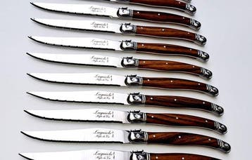 Laguiole - Tafelmessenset (12) - Staal, Hout - 12x