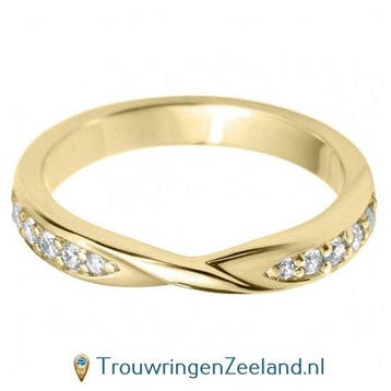 Aanschuifring in 9/18 karaat geelgoud in Twist-vorm met 1..., Verzenden, Nieuw