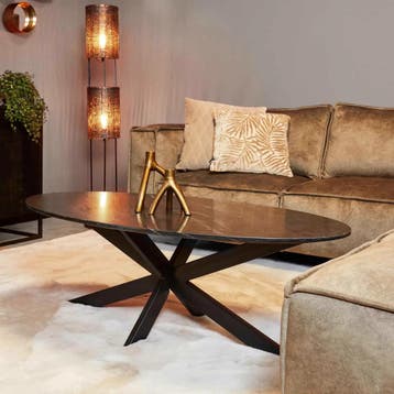 Salontafel Faye Black marble | 120 cm | Ovaal | Starfurn, Ophalen of Verzenden, Nieuw