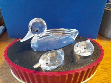 Swarovski - Beeldje - Eend groot en 2× mini eend - Kristal