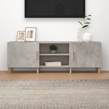 vidaXL Tv-meubel 150x30x50 cm bewerkt hout betongrijs, 100 tot 150 cm, Verzenden, Nieuw, Minder dan 100 cm