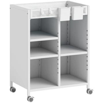 Boekenkast Op Wielen, 4-laags, Verstelbare Planken &amp; Han, Verzenden, Nieuw