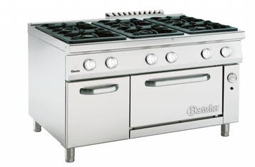 Bartscher Gasfornuis met gasoven | 6-pits, Verzenden, Nieuw in verpakking