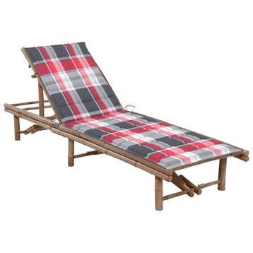 vidaXL Ligbed met kussen bamboe, Tuin en Terras, Verzenden, Nieuw