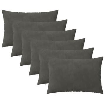 vidaXL Kussensloop 6 pcs HEERLEN Donkergrijs 40 x 60 cm, Verzenden, Nieuw