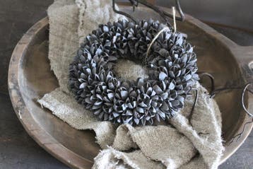 Krans Bakuli dark grey 20 cm, Ophalen of Verzenden, Nieuw