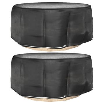 vidaXL Tuinmeubelhoezen met 10 oogjes 2 st rond Ø 260x90 cm, Tuin en Terras, Tuinmeubel-accessoires, Verzenden, Nieuw