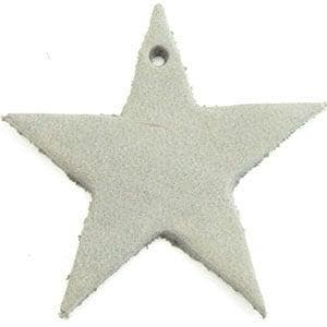 2 x DQ leer hanger ster 4,5 cm x 2 mm Grey Stone (Bedels), Ophalen of Verzenden, Nieuw, Bedel