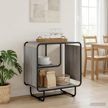 vidaXL Dressoir Grijs Sonoma 60 x 37.5 x 64.5 cm Bewerkt, Verzenden, Nieuw, Overige houtsoorten, Minder dan 50 cm
