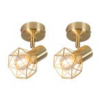 Set van 2 art deco spot messing draai- en kantelbaar - Mosh, Verzenden, Nieuw, Modern