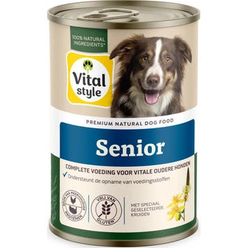 6x Vitalstyle Hondenvoer Blik Senior 400 gr, Verzenden, Hond