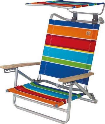 Eurotrail-Strandstoel-Mediterranee-2-in-1-kleurstrepen, Verzenden, Nieuw