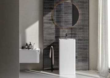 Wandtegel Equipe Cerámica Mussa Antraciet Glans 7,5x30, Nieuw, 20 tot 40 cm, 10 m² of meer, Wandtegels
