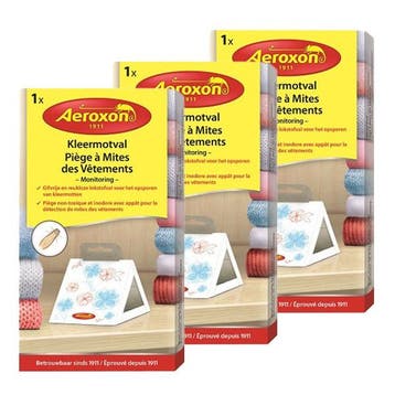 Mottenval | Aeroxon | Kledingmot | 3 stuks (Gifvrij), Verzenden, Nieuw