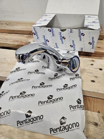 Pentagono wastafelkraan chroom, Ophalen of Verzenden, Nieuw, Chroom, Bad