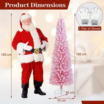 2dekans | Coast Roze Kunstkerstboom 180 cm – Slanke, Ophalen of Verzenden, Zo goed als nieuw
