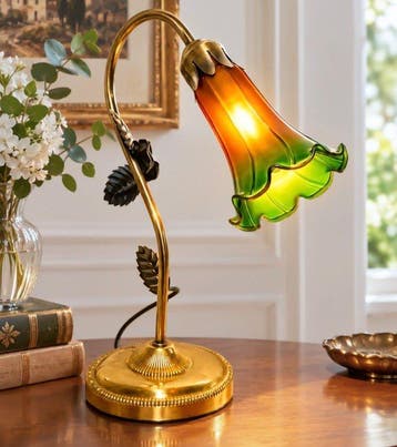 Lamp - Glas, Messing - Tulpenlamp
