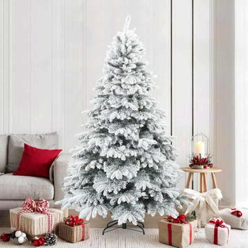 vidaXL Kunst Kerstboom met Geveerde Takken, Sneeuw Bedekt, Verzenden, Nieuw