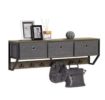 Wandkapstok met 3 Manden en 7 Haken – MDF en Metaal Design, Kleding | Dames, Kledingrekken, Verzenden, Nieuw
