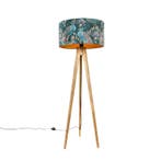 Tripod vintage hout met kap pauw groen 50 cm - Tripod, Verzenden, Nieuw, Hout, Landelijk