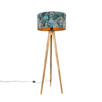 Tripod vintage hout met kap pauw groen 50 cm - Tripod, Verzenden, Nieuw, Hout, Landelijk