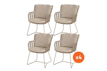 Set van 4 - 4SO Fabrice dining tuinstoel - Latte, Tuin en Terras, Verzenden, Nieuw, Overige materialen