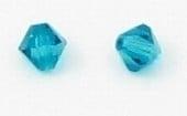 10 x Swarovski kristal bicone 6 mm – gat 1 mm – blue zir, Ophalen of Verzenden, Nieuw, Kraal