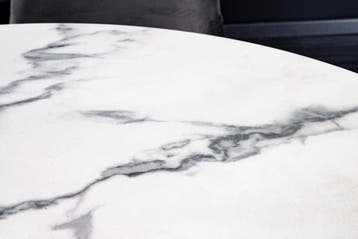 Ronde eettafel ELLIPSE 120cm marmer witte keramische, Ophalen of Verzenden, Nieuw