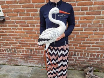 Beeld, XL Metal Garden Stork - metal - 80.5 cm - Metaal