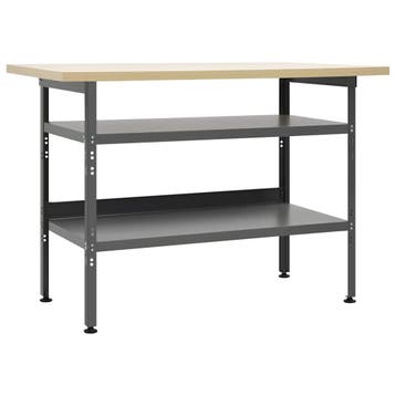 vidaXL Werkbank 120x60x85 cm staal grijs, Verzenden, Nieuw