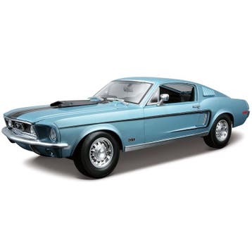 Modelauto Ford Mustang GT Cobra 1968 blauw 24 cm 1:18 - Mo.., Ophalen of Verzenden, Nieuw