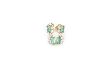 Cocktail oorbellen - 14 karaat Geel goud - 0.98ct. tw.