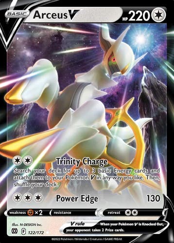 Arceus V 122/172 Brilliant Stars, Hobby en Vrije tijd, Verzamelkaartspellen | Pokémon, Ophalen of Verzenden, Nieuw, Losse kaart