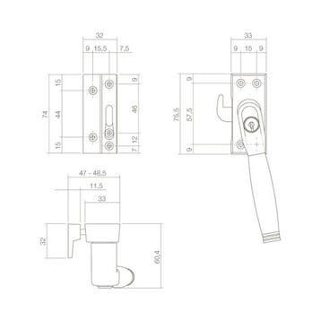 Intersteel Raamsluiting links Ton 222 SKG1 afsluitbaar -, Verzenden, Nieuw