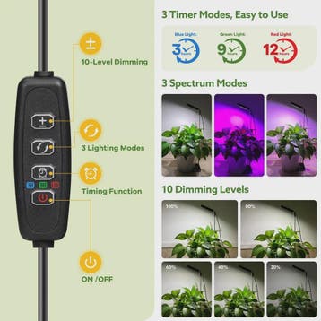 Full Spectrum LED Plantenlamp met 48 LEDs, Instelbare Hoogte, Verzenden, Nieuw