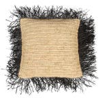 Bazar Bizar De Raffia Kussenhoes - Naturel Zwart - 40x40 -, Ophalen of Verzenden, Zo goed als nieuw, Beige
