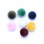 5 stuks Pompom bedels met oog mix kleuren 17 x 14mm, oogj..., Hobby en Vrije tijd, Kralen en Sieraden maken, Ophalen of Verzenden