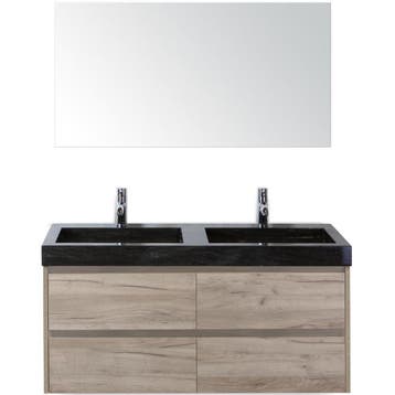 Dante Badmeubelset 120 cm - Craft Oak - Wastafel Hardsteen, Ophalen of Verzenden, Nieuw