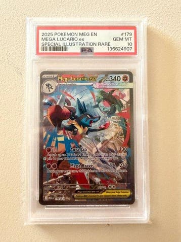 Pokémon - 1 Graded card - Lucario 179/232 Full art,, Hobby en Vrije tijd, Verzamelkaartspellen | Pokémon, Nieuw
